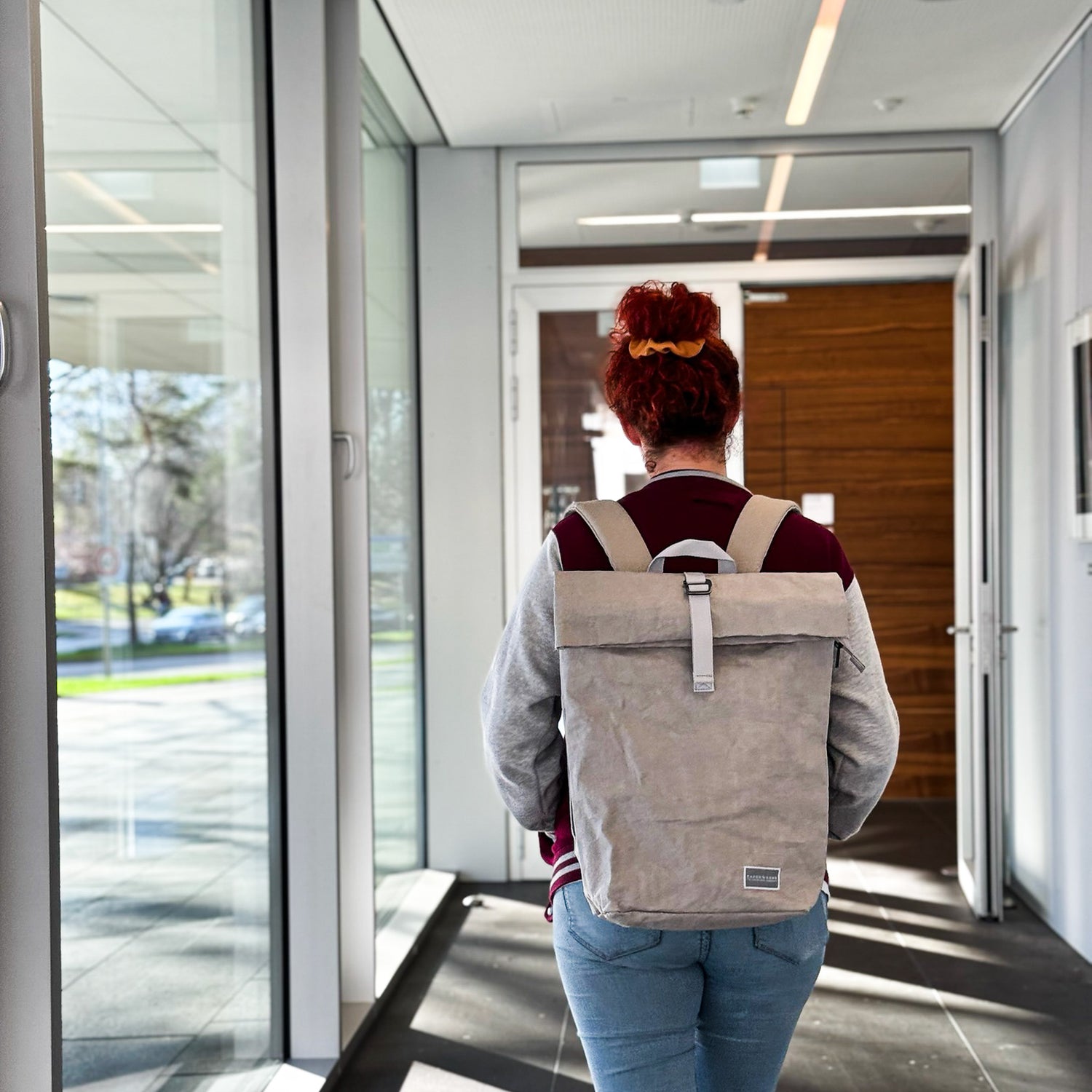 Paper & Sons Kraftpapier Rucksack mit Laptopfach